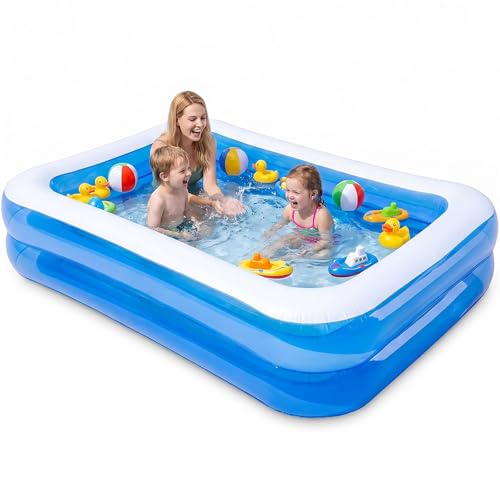 Piscine Gonflable Rectangulaire pour Enfant et Adulte, Grand