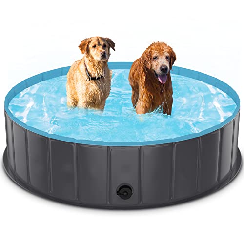 TENXSNUG Piscine pour Chien Pliable, PVC Chien Piscine Baign