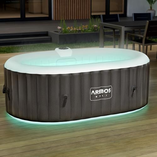 Arebos Spa Gonflable avec éclairage LED | Gonflable | Intéri