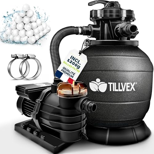 tillvex® Système de Filtre à Sable 13 200L/h jusquà 40 000L 