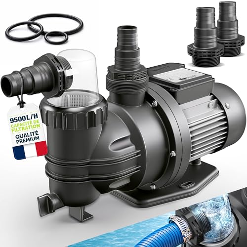 tillvex® Pompe de filtration piscine 9 500 L/h & 550 W | Hau