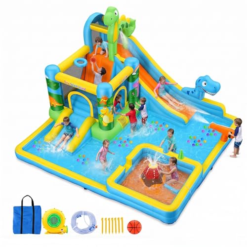Toboggan Aquatique Gonflable avec Ventilateur pour Enfants d