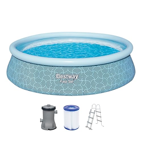 Bestway Piscine Gonflable Ronde Fast Set - 457 cm x 457 cm x
