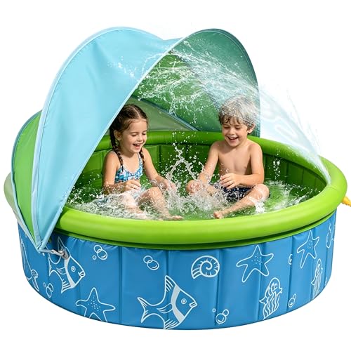 JONRRYIN Piscine Enfant avec Pare Soleil et Arroseur, Pataug
