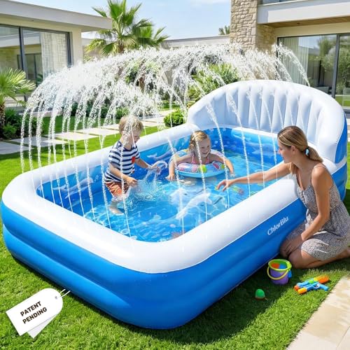 ChlorBlu Piscine Gonflable avec Arroseur, Piscine Gonflable