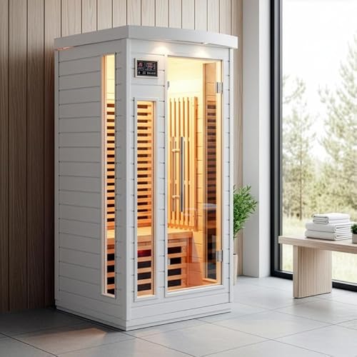 SNÖ Sauna Infrarouge 1 Place 1500W Hemlock Blanc | Chromothé
