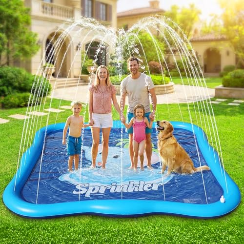 Luxfero Tapis de Jet deau pour Enfants,210cm Jeux deau Pisci