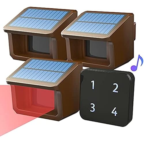 Alarme dallée solaire sans fil, 800 mètres, capteur de mouve