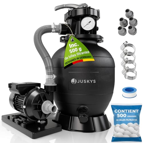 Juskys® Filtre à Sable 250 W - équipement Piscine Puissant p