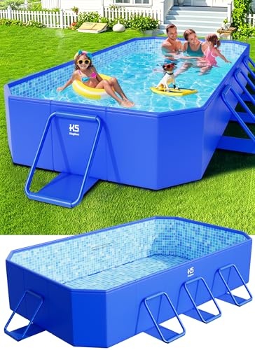 KingSom Piscine Tubulaire rectangulaire,Piscine hors Sol rec