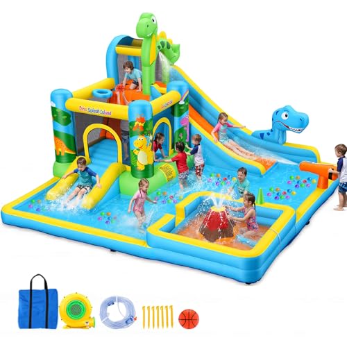 Toboggan Aquatique Gonflable avec Ventilateur pour Enfants d