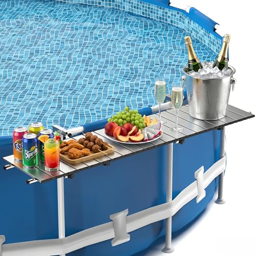 Barre de piscine hors sol, 119,4 x 29,7 cm, en acier inoxyda