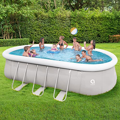 Avenli Piscine autoportante Ovale avec Structure, Gris 610x3
