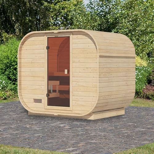 Karibu Sauna Extérieur Quadro 1 Plus | 4-6 Places, Bois Mass