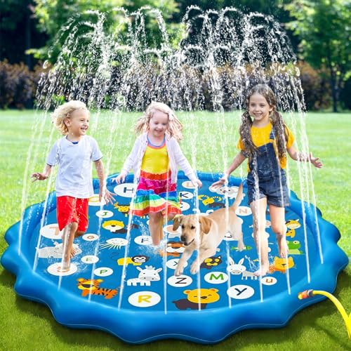 67 Splash Pad pour 3 Ans Enfants Tapis de Jeu deau Splash Pl
